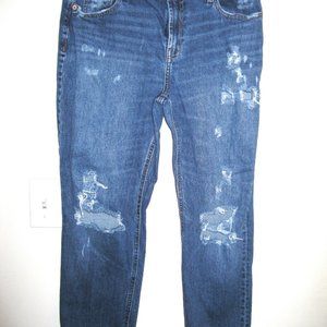 Old Navy Women Blue Jeans 10 Mid Rise Boyfriend Jeans 25' inseam